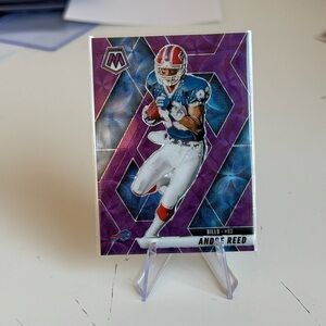 🔥 2025 Andre Reed Panini Mosaic Purple Scope Prizm card. Buffalo Bills.